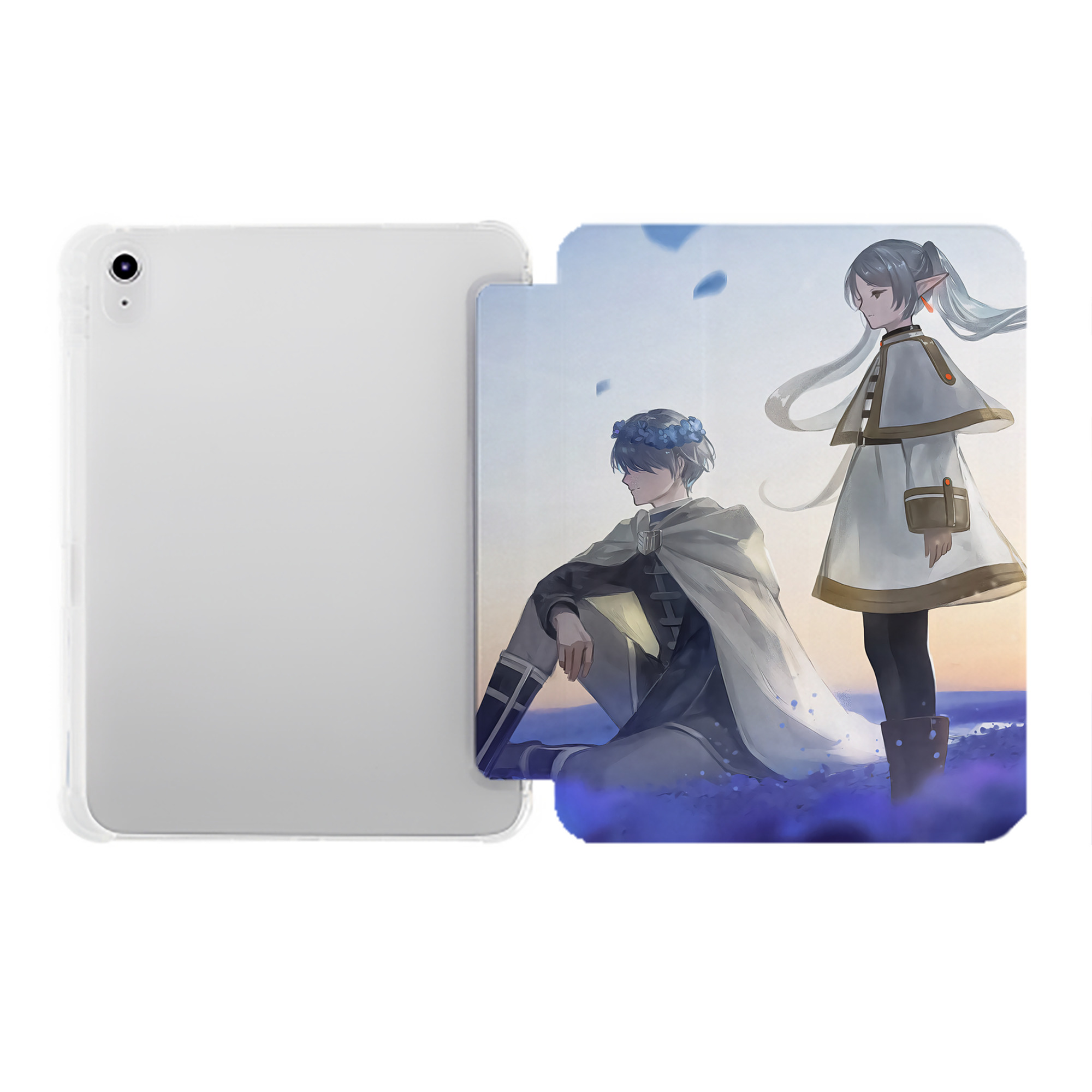 （画像用） 葬送のフリーレン Frieren IPad ケース ペン収納付き 三つ折りスタンド PUレザー×シリコン 対応機種9.5/10.5/10.9インチ